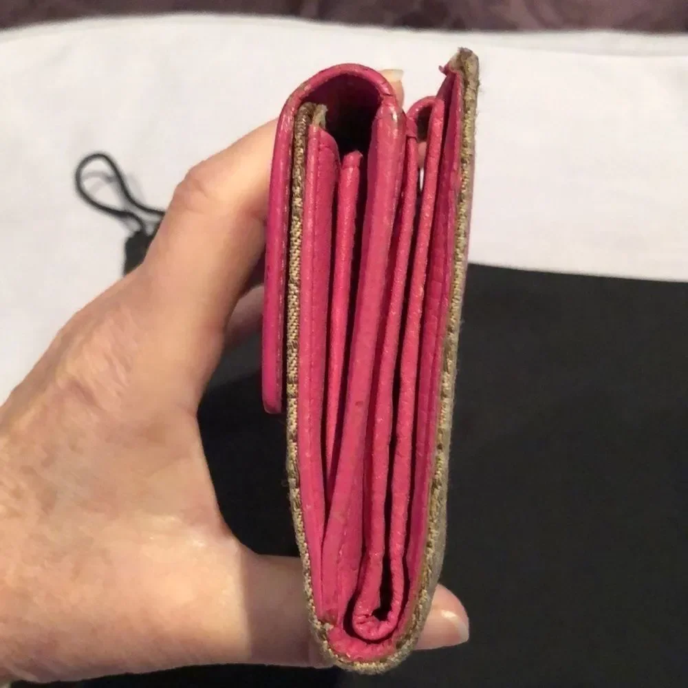 Dior Brown and Pink Compact Wallet